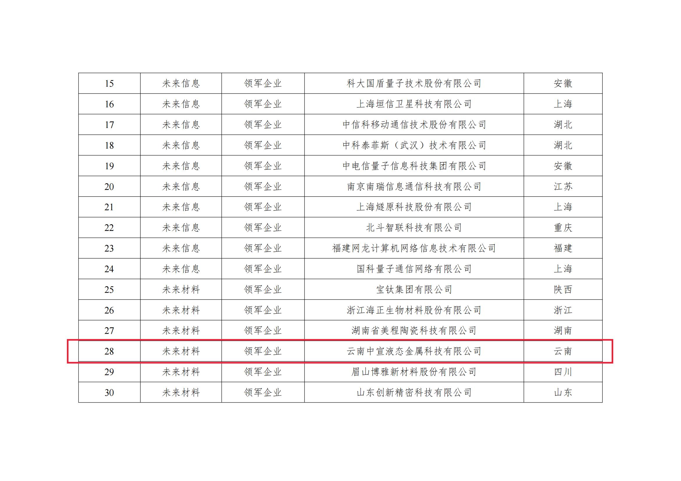 喜訊｜中宣液態(tài)入選工信部2024年未來材料領(lǐng)軍企業(yè)名單！